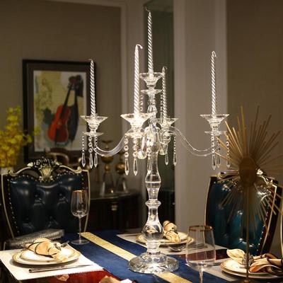 水晶烛台简约现代婚庆婚礼摆件北欧浪漫饭厅烛光晚餐道具烛台家用