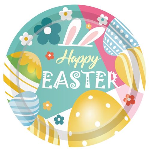 新品8pcs Easter Bunny Egg wPaper Plates Rabbit Ear Shape Cup
