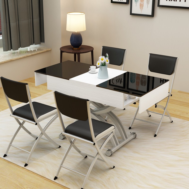 极速多功能长方形折叠伸缩可储物升降茶几餐桌两用家用Z客厅小户