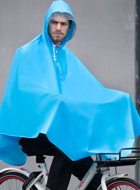 极速捷达自行车单人雨衣男女EVBA环保时尚大帽簷有反光条加长加大
