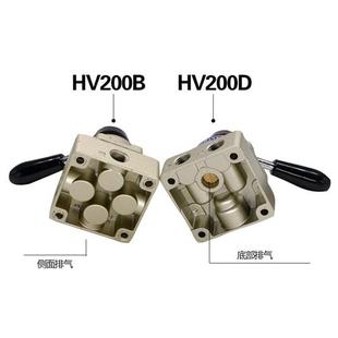 极速气动开关手动阀手转阀HV200D一进两出气缸控制W阀换向阀气阀