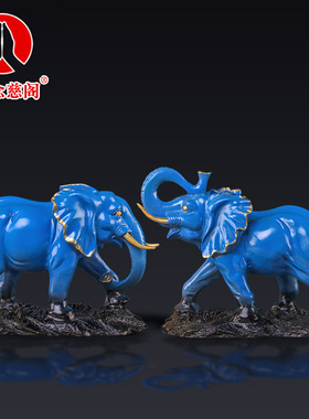 极速大象摆件一对纯铜吸水铜象家居客厅卧室电视S柜装饰品结婚乔