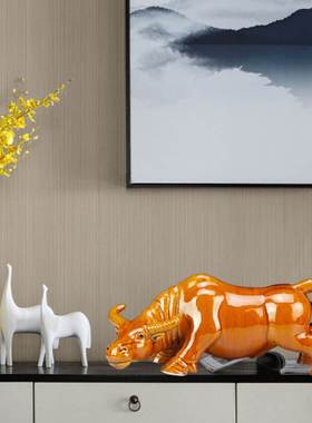 极速订制陶瓷水牛黄m青牛耕牛摆件低头喝水化妆室厨房缺角装饰工