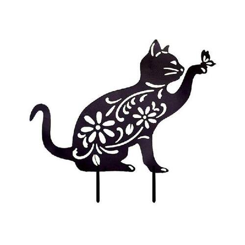 新品Cat Sculpture Garden Lawn Metal JCat Shape Decorative