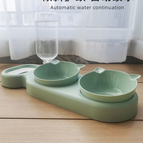 极速猫碗猫食盆自动续水宠物x碗狗碗狗食盆护颈猫咪水碗三合一猫