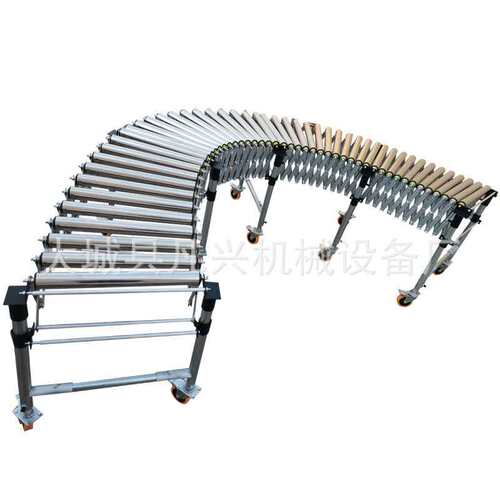 极速不锈钢c滚筒输送机 伸缩卸货器滑梯 快递物流纸箱集装箱卸车