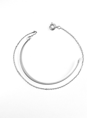 极速樱桃失焦韩国双层叠戴银色z手链女日式简约冷淡风个性小众网