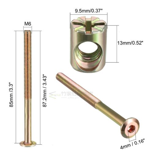 极速xcell 4set  Bolt Nut Set M6x70/7F5/80/85/90/100mm M6 Hex