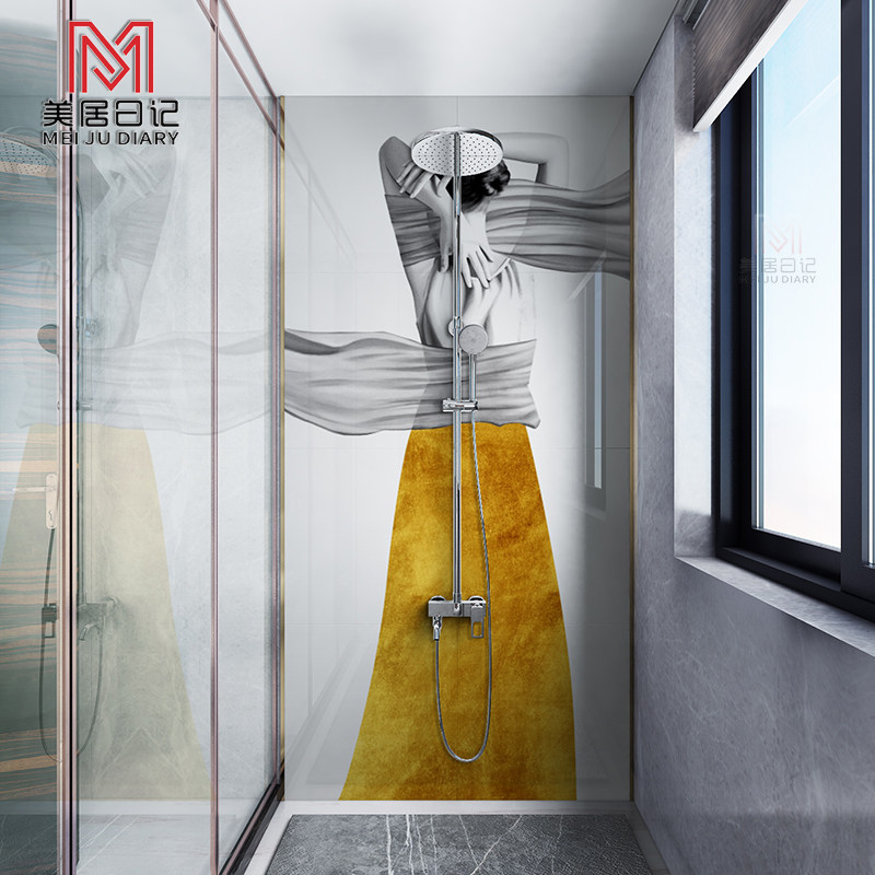 极速酒店民宿浴室艺术瓷砖背景墙画大厅过M道玄关装饰壁画人物拼