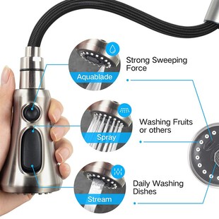 qFaucet Sprayer Nozzle 极速Kitchen Durable Out ABS Wate Pull