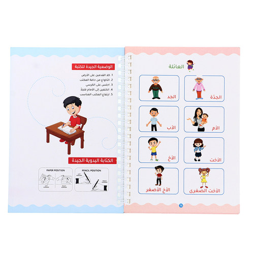 极速1pcs Reusable Magqic Copy Book Writing Groove Arabic Alp
