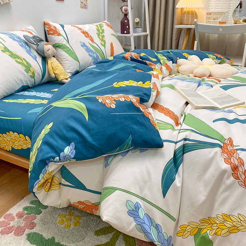 极速北欧风cins纯棉床上用品四件套100全棉简约夏季床单三件套被