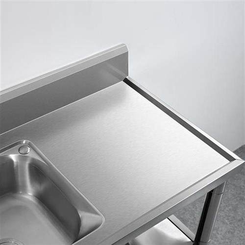 极速不锈钢水槽台面洗p碗带一体家用单槽304加厚厨房洗菜盆支架池