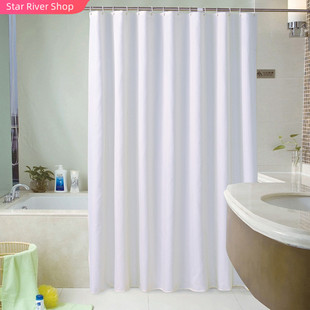 极速White Sfhower Curtains Waterproof Thick Solid Bath Curta