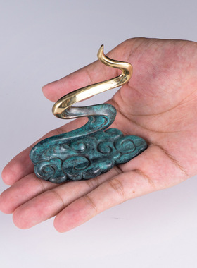 极速中式铜祥云手机架创意国风纸镇手机座客厅Q书房办公室礼品摆