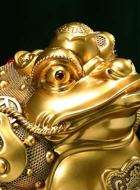 极速招财进宝金蟾摆件聚宝盆客厅办公室酒柜M蟾蜍装饰品店铺开业