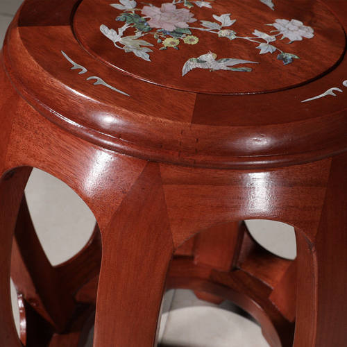 极速实木圆凳鼓凳中式小矮凳子白宫木古J筝凳花梨木鼓墩绣墩坐凳