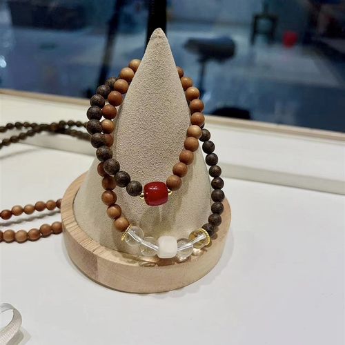 极速沉香搭配老山檀两圈女款手链 搭配朱砂供和白水S晶 女款A B款