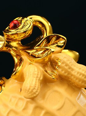 极速喜事花生如意柿子p沙金摆件客厅电视柜酒柜装饰搬新家乔迁开