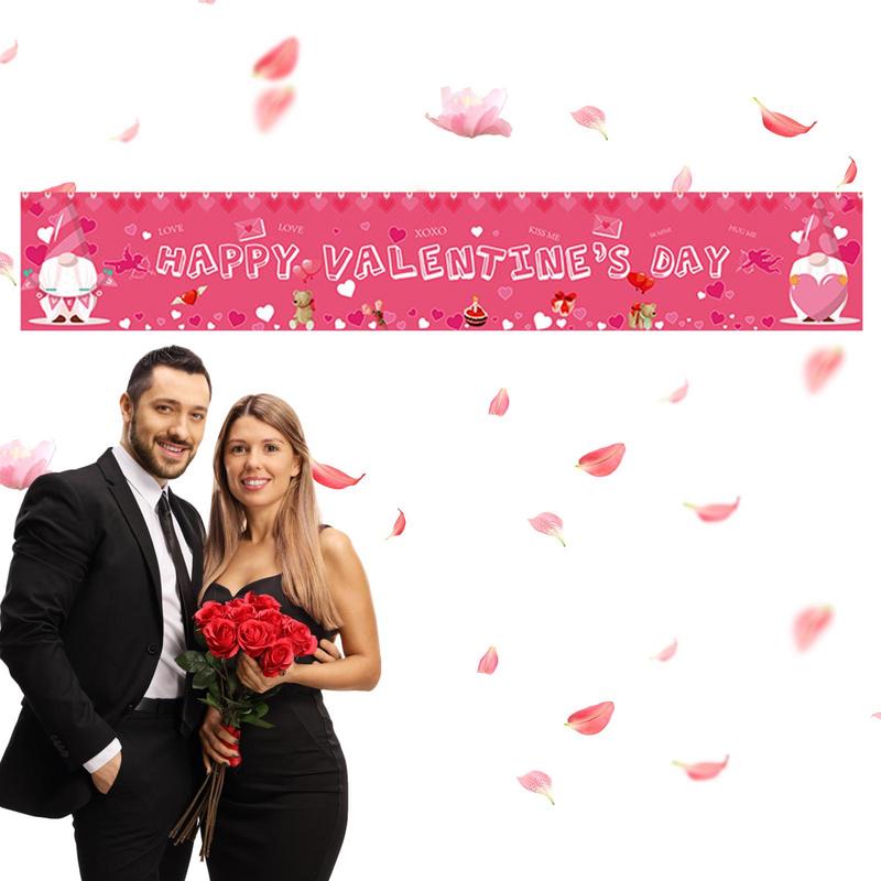 极速Happy Valentines Dasy Banner Romantic Gnome Love Backgro