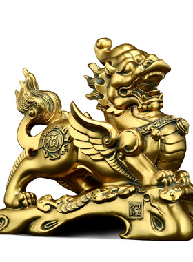 极速招财貔貅摆件一对中式客厅办公E室酒柜聚财装饰品公司乔迁开