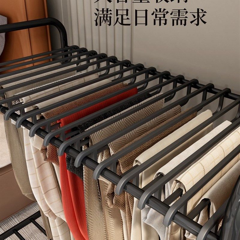 极速裤子收纳神j器家用衣柜衣服架落地房间卧室多功能整理不锈钢