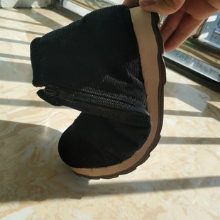 家居冬季 灯芯绒老人鞋 加厚 特厚保暖男鞋 极速传统高筒h纯手工棉鞋