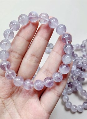 极速天然薰衣草紫水晶单圈x女款女款手链 浅紫色薰衣草紫手串