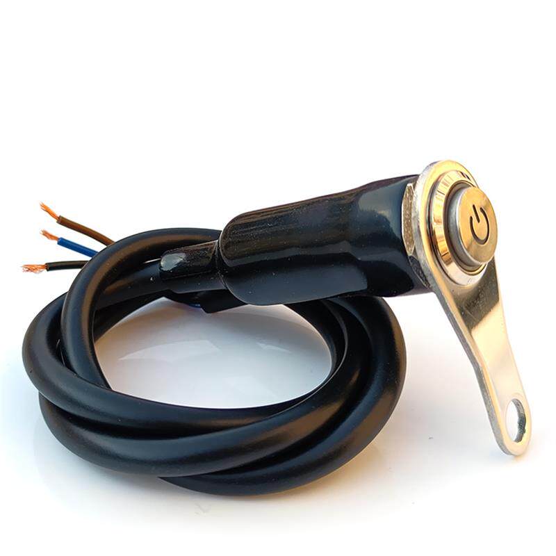 极速电动机车不锈钢支架防水射灯金属按钮K开关带灯圈后照镜加装