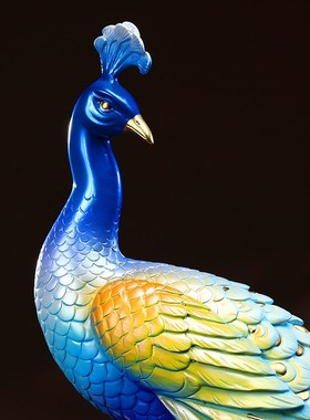 极速雍容华贵孔雀摆件家居客厅酒柜装饰乔迁O新居创意结婚礼物礼