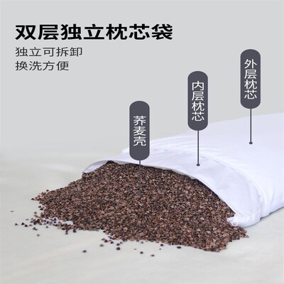 新品全荞麦壳枕头单人枕芯t护颈椎枕乔麦皮硬大人家用助睡眠学生
