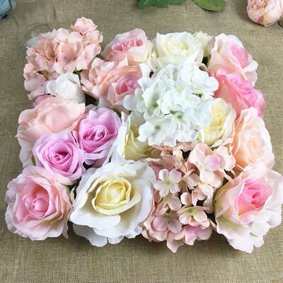 极速30Pcslot Artificial flower heads SiJlk roses flower wall