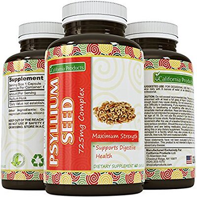 新品Psyllium Husk Capsules &ndash; 725 mg per CapsUule of Ps