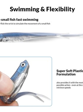 极速6pcs/lot Softl Jerk Bait 7.5cm 1.8g Jerk Shad Soft Swimb