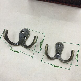 极速1PC Wall Coat Hooks Double Prong Robe Hook RustiXc Hooks