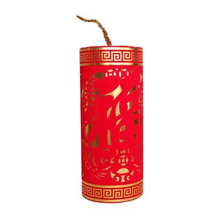 新品2026新年装m饰品炮竹摆件金色坐炮剪纸过年橱窗礼炮马年鞭炮