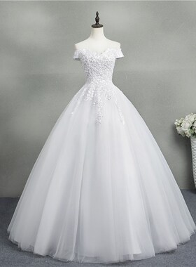 极速ZJ9145  new White Ivory Elegant Ball GowOn Off Shoulder