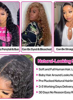 新品28 30 Inch 13x4 pDeep Wave Frontal Wig HD Transparent La