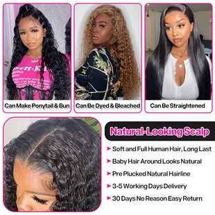 Transparent pDeep Frontal Wave Inch 新品 Wig 13x4