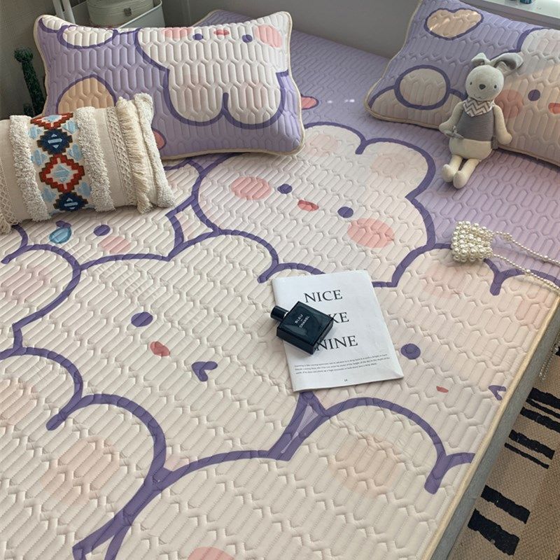 极速夏天可水洗折叠卡通兔乳胶凉席三件套双人K软席夏凉席子1.5m1,床上用品,乳胶席,淘宝优惠券,粉丝福利购,淘宝优惠卷