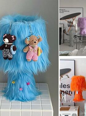 毛绒ins椅子台灯 网红打卡背景墙装饰摆件拍照道具布置橱窗陈列