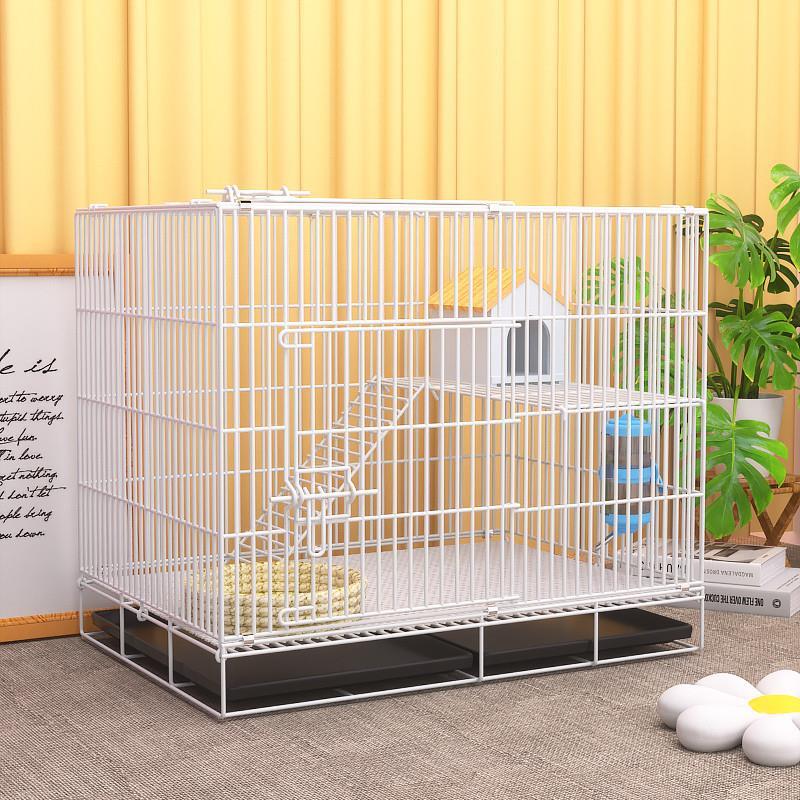 兔笼猫笼加密笼铁丝网鸽子笼双层松鼠笼家用大号自动清粪带厕所11