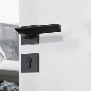 德国KABO门锁室内卧室门锁卫生间黑色分体锁家用通用型实木房门锁