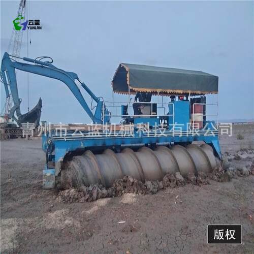 沼地螺43555旋推泽进收割船 水陆两淤栖花互米草打捞船 清设备
