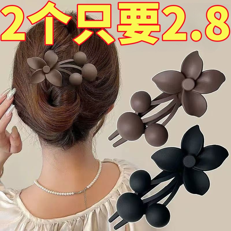 大号花朵头发夹子发卡子网红爆款洋气抓夹女后脑勺盘发鸭嘴夹新款