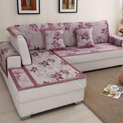 厂家冰丝藤席客厅沙发坐垫凉席防滑透气布艺凉垫沙发套欧式定做夏