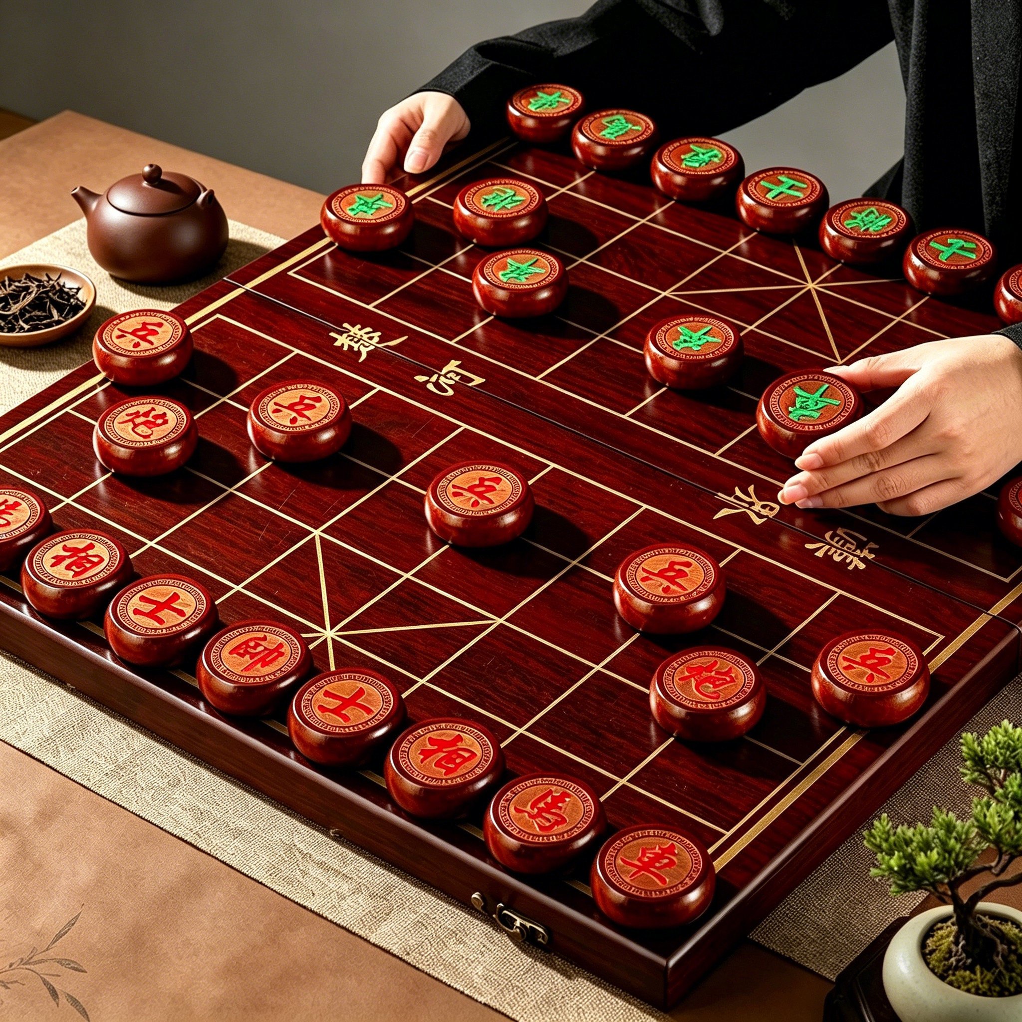 高端红木折叠棋盘大号中国象棋图片