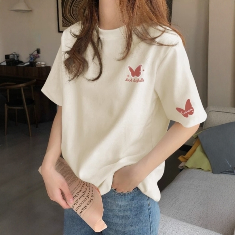 纯棉欧货美式正肩短袖t恤女2025新款爆款夏季宽松潮牌高级感上衣