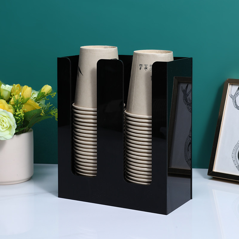 桌面纸杯架一次性杯子取杯器奶茶店收纳架亚克力咖啡杯架子置物架