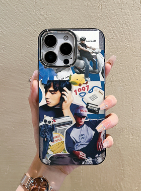 周杰伦蓝色1997手机壳适用苹果16promax透明磁吸iphone15plus全包14防摔保护套13pm创意12可爱11新款同款周边